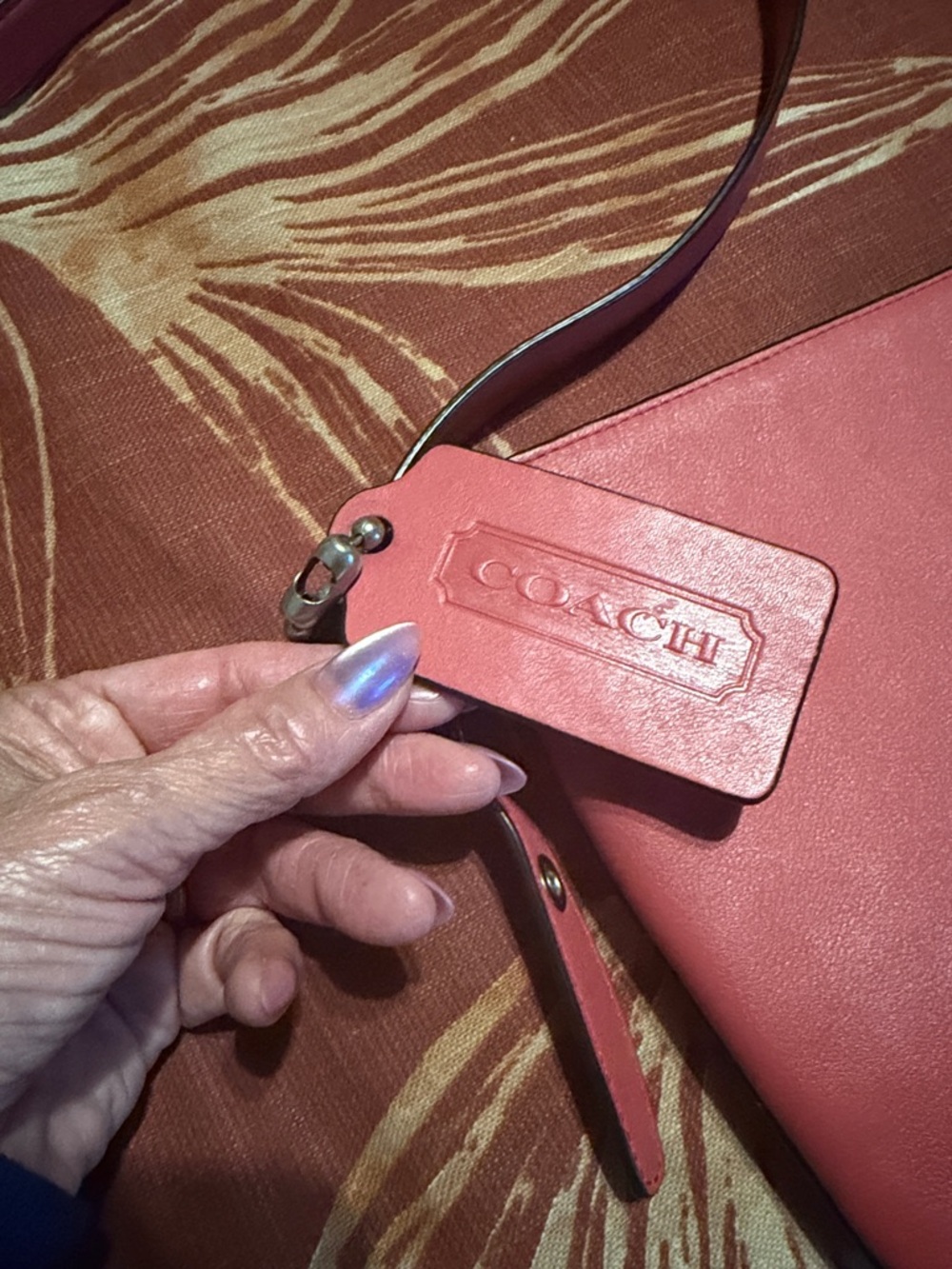Coach Coral Pink Leather Crossbody Bag - Picture 4 of 10
